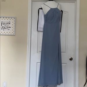 Azazie Cecile dusty blue bridesmaid dress